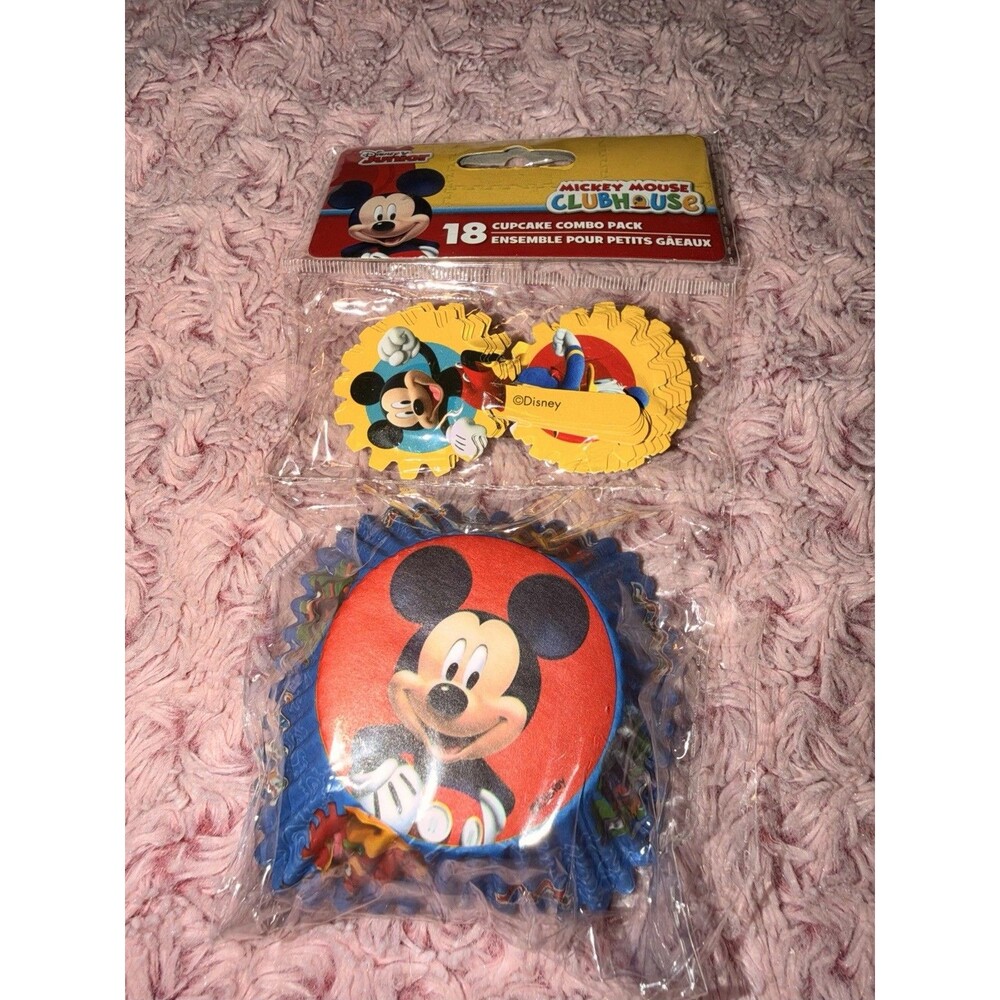 MICKEY MOUSE CLUBHOUSE Paper Cupcake Combo Pack 18 total Sticks And Cups